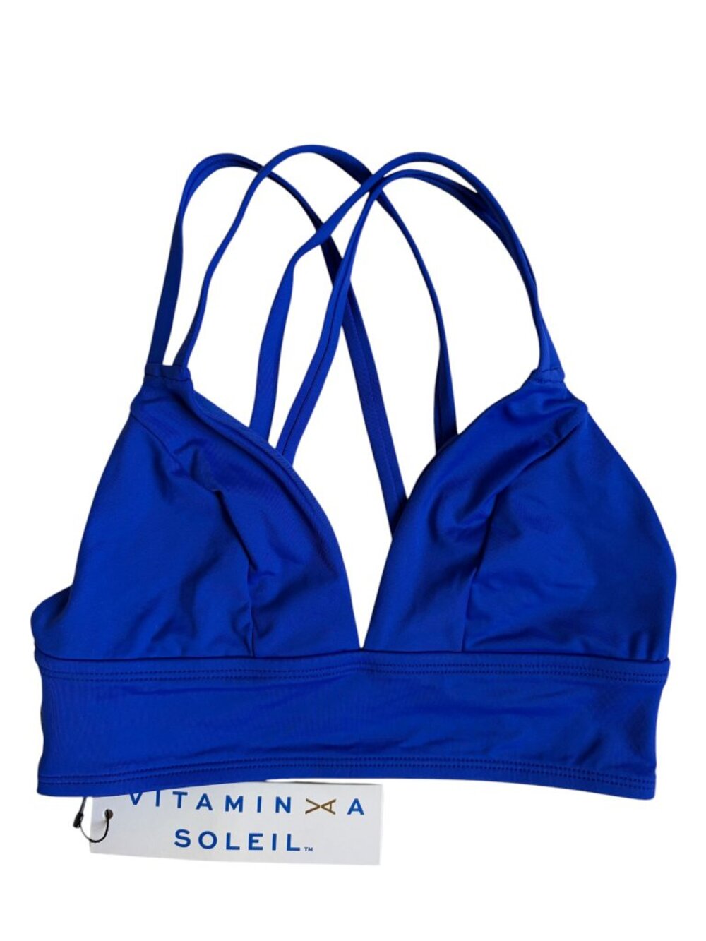 NWT Vitamin A Soleil Strappy Racerback Bikini Top (Blue) - Extra Small